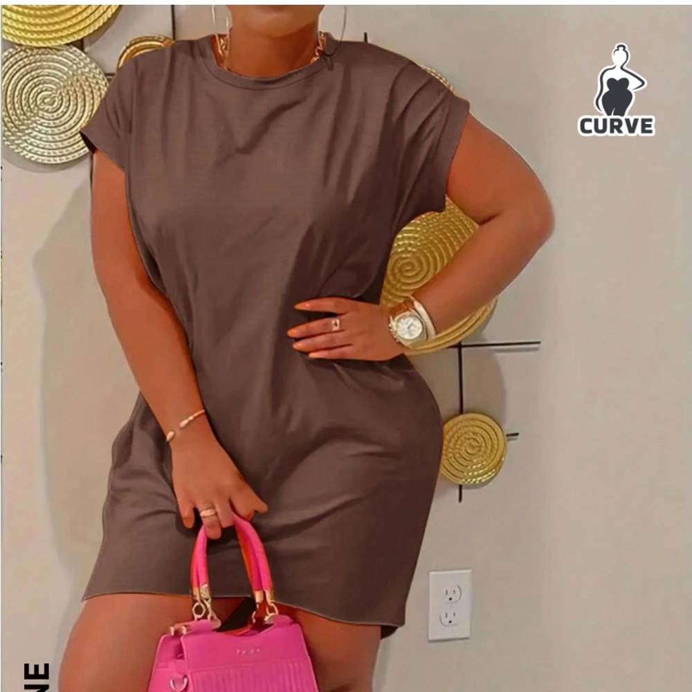 Brown  t shirt dress